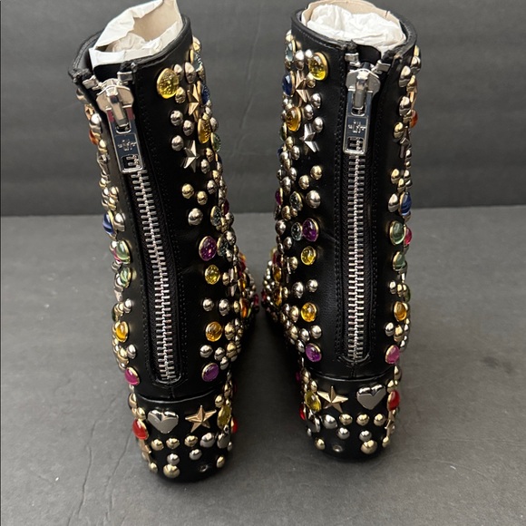 Current Mood Darkstar Embellished Gem Black Ankle Boots Rock Like A STAR Size 7 - Picture 4 of 9